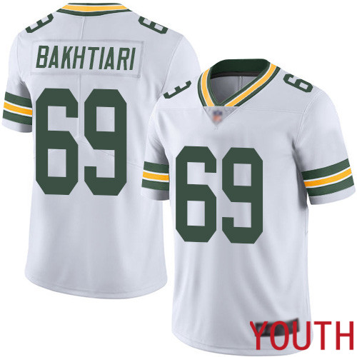Green Bay Packers Limited White Youth #69 Bakhtiari David Road Jersey Nike NFL Vapor Untouchable